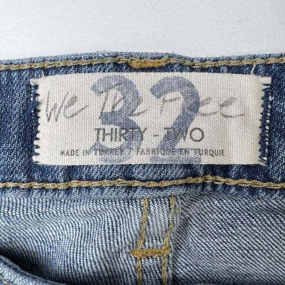 We the Free by Free People Womens Jeans 32 Blue Mid Rise Straight Leg Crop Denim - Picture 5 of 14
